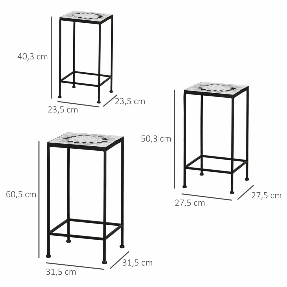 3er Set Blumenständer Blumenregal aus Metal