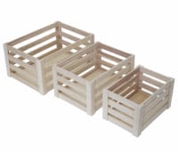 3er Set Holzkiste Weinkiste Shabby-Look ~ naturfarben