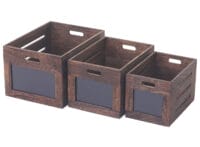 3er Set Shabby-Chic Holzkiste mit Tafel ~ Vintage braun