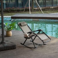 3in1 Hochlehner Schaukelstuhl Liegestuhl Gartenstuhl – faltbar