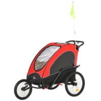 3in1 Jogger - Kinderanhänger - Kinderwagen Rot Schwarz