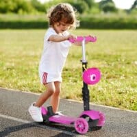 3in1 Kickboard Scooter Trottinett Kinderauto Rosa