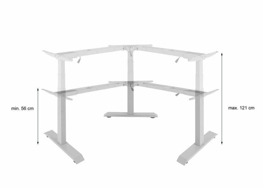 3in1 Variables Tischgestell elektrisch höhenverstellbar mit Memory 47kg anthrazit-grau