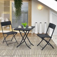 3tlg. Balkonset Rattan 2x Gartenstuhl und 1x Gartentisch