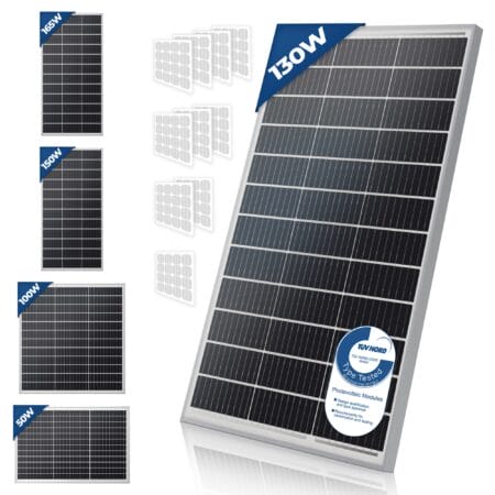 3x Solarpanel Monokristallin - 130W 18V für 12V Batterien Photovoltaik