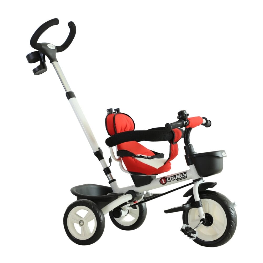 4-in-1 Kinderwagen Dreirad Buggy - Rot