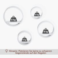4 tlg. Wandregal Set Rund Hängeregal weiss