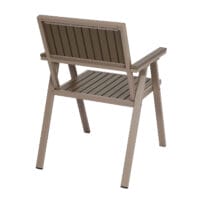 4er-Set Gartenstuhl + Gartentisch Outdoor Alu champagner grau