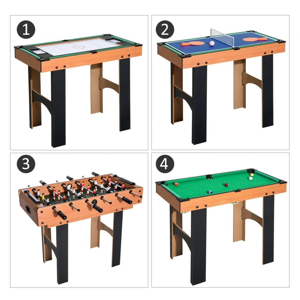 4in1 Spieletisch Tischfussball Tischtennis Hockey Billard