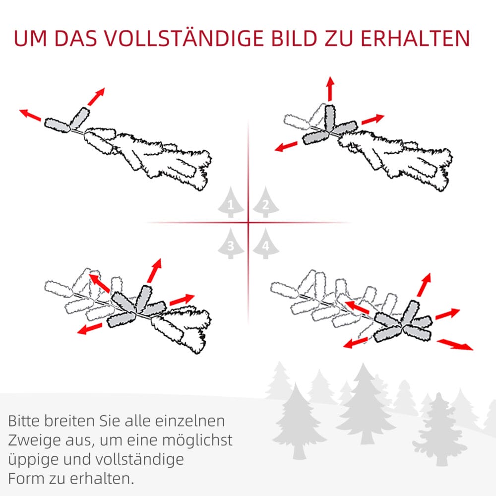 4tlg. Weihnachtsschmuck LED 1x Girlande 2xBaum 1x Kranz