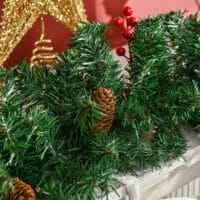 4tlg. Weihnachtsschmuck LED 1x Girlande 2xBaum 1x Kranz
