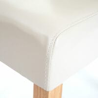 4x Esszimmerstuhl ~ Kunstleder creme helle Beine