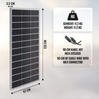 4x Solarpanel Monokristallin - 150W 18V für 12V Batterien Photovoltaik