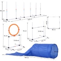 5-tlg. Hunde Agility Set Slalom Hürden Tunnel Sprungring