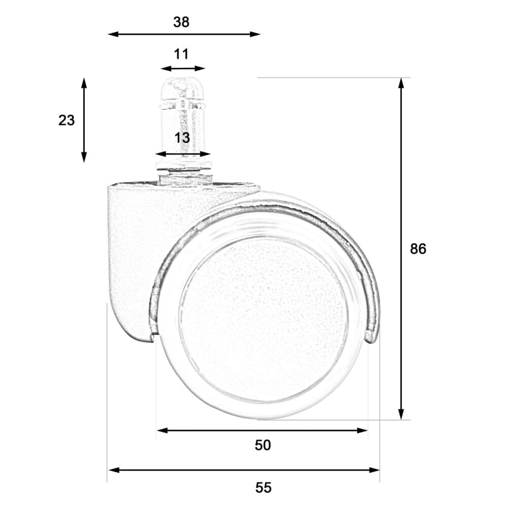 5er-Set Hartbodenrollen Universalrollen Bürostuhl Räder Rollen Ø11mm