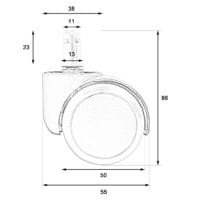 5er-Set Hartbodenrollen Universalrollen Bürostuhl Räder Rollen Ø11mm