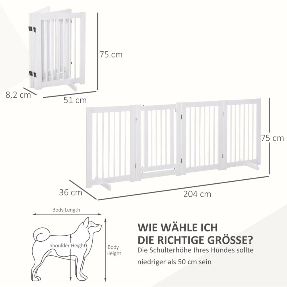 Absperrgitter Hunde 75cm Schutzgitter aus Holz Freistehend