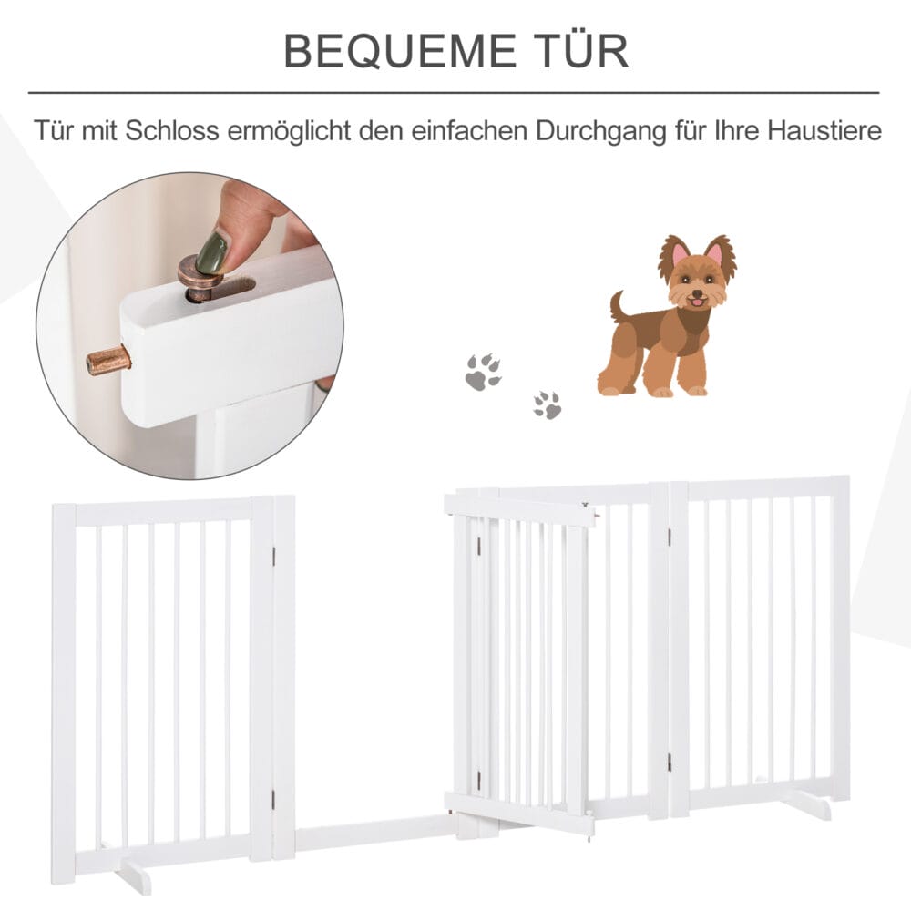 Absperrgitter Hunde 75cm Schutzgitter aus Holz Freistehend