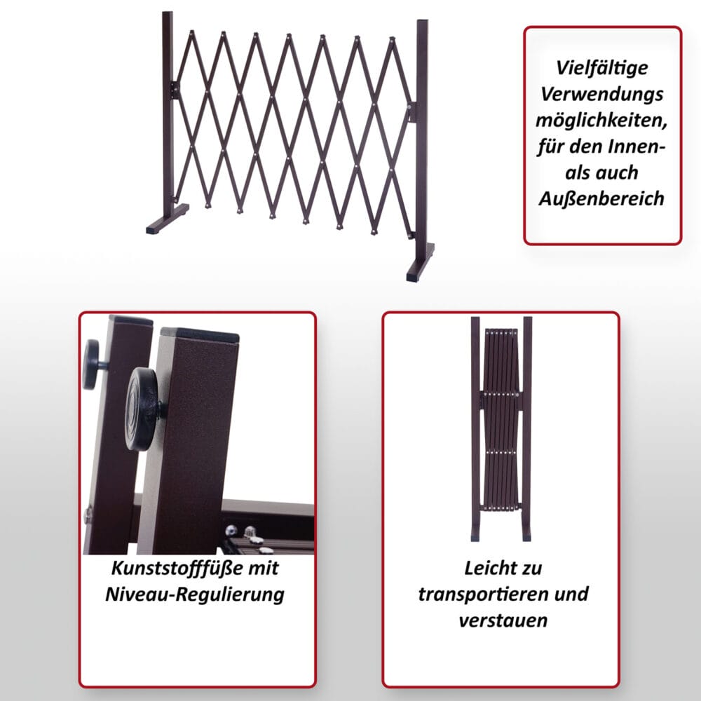 Absperrgitter Tierschutzgitter ausziehbar H: 153cm B: 28-200cm