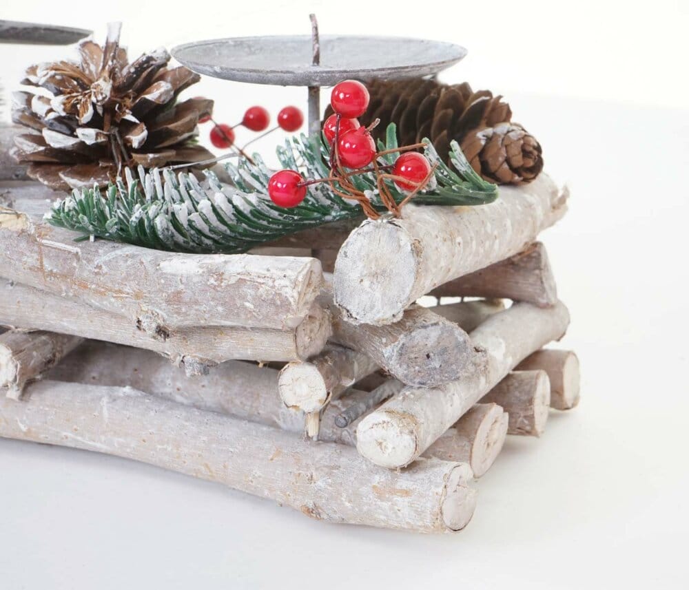 Adventskranz Weihnachtsdeko 50cm Kerzen rot