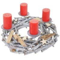 Adventskranz Weihnachtsdeko Ø 40cm Kerzen rot