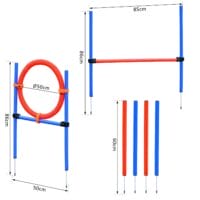 Agility Hundetrainingsset Slalom + Hürde + Sprungring inkl. Tasche