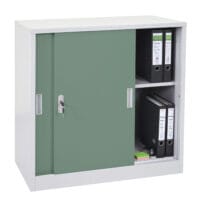 Aktenschrank Boston mit Schiebetüren 90x90x45cm grün