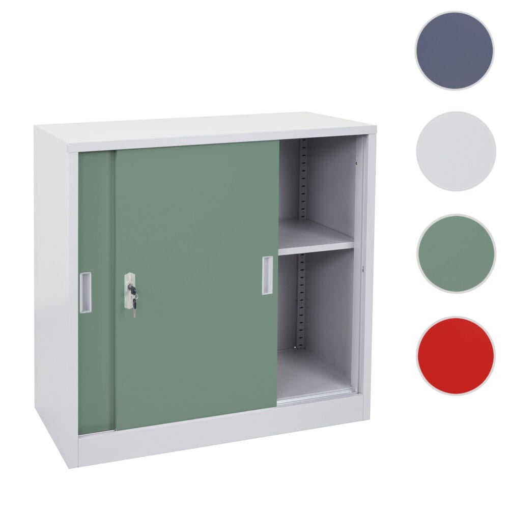 Aktenschrank Boston mit Schiebetüren 90x90x45cm grün