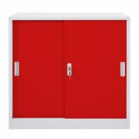 Aktenschrank Boston mit Schiebetüren 90x90x45cm rot