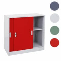 Aktenschrank Boston mit Schiebetüren 90x90x45cm rot