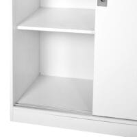 Aktenschrank Büroschrank mit 3 Regalen und 2 Türen weiss