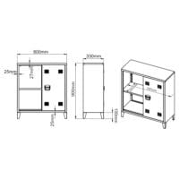 Metallschrank Kommode Oripää 90x80x33cm Weiss