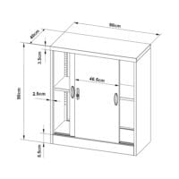 Aktenschrank Rieti Stahl 90x40x90 cm Hellgrau