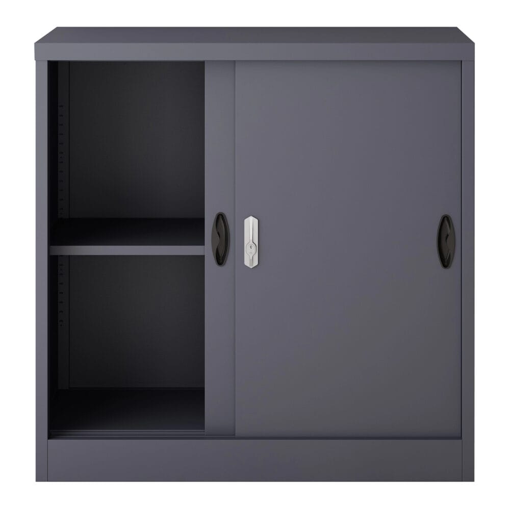 Aktenschrank Rieti Stahl 90x40x90 cm Dunkelgrau