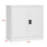 Aktenschrank Molise 90x40x90cm Stahl Lichtgrau