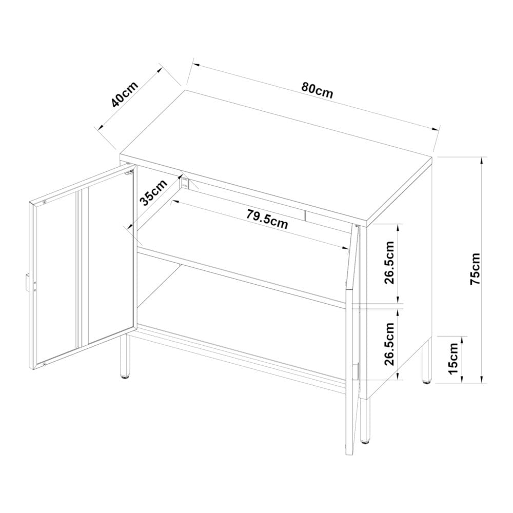 Aktenschrank Hailuoto 80x40x75cm Hellgrau