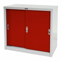 Aktenschrank Valberg 2 Schiebetüren 83x91x46cm ~ rot