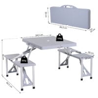 Alu Campingtisch Picknick 4-Sitzer klappbar Grau