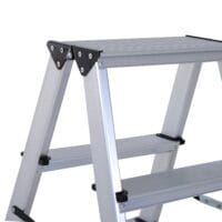 Alu Trittleiter 2 x 3 Stufen Leiter Rutschfest