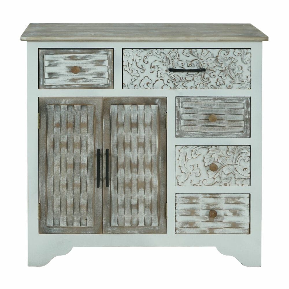 Apothekerkommode Apothekerschrank Shabby Chic 92x88x35cm weiss