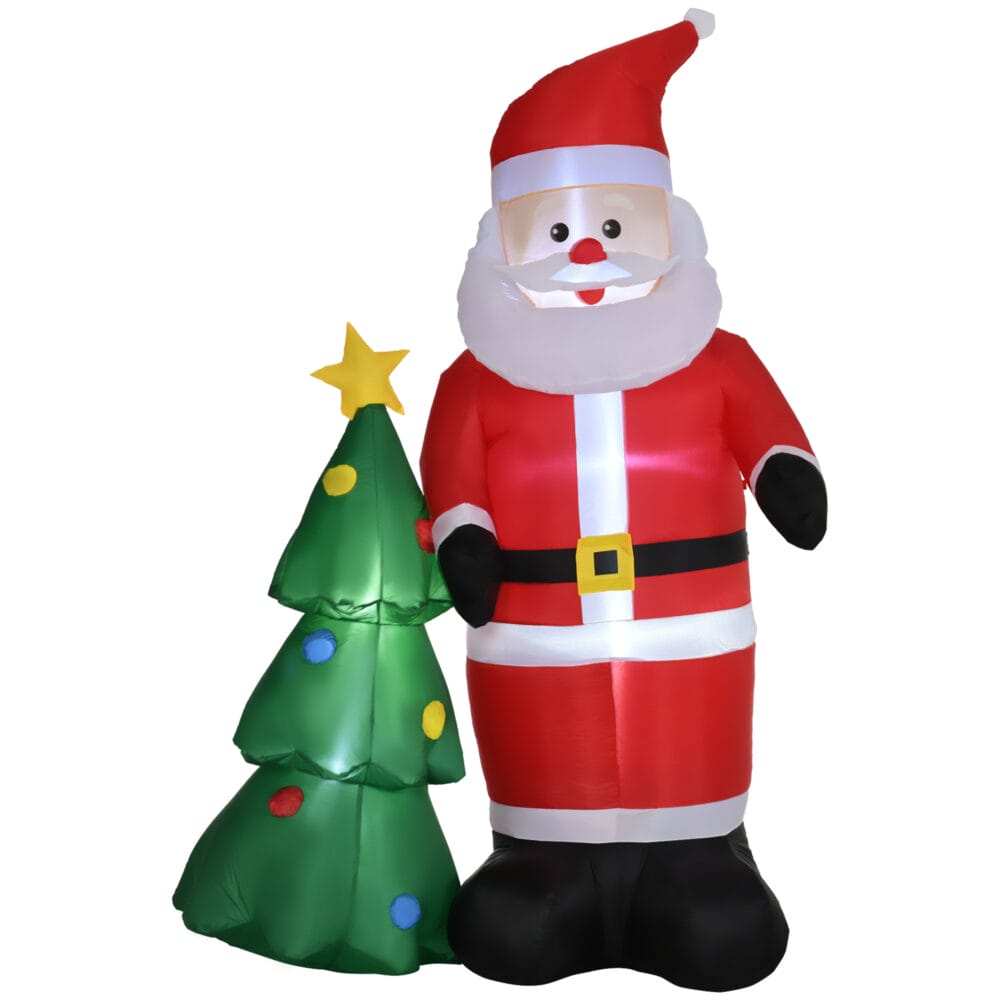 Aufblasbarer 210cm Weihnachtsmann mit Weihnachtsbaum LED