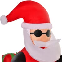 Aufblasbarer LED-Weihnachtsmann auf Motorrad Rocker Santa