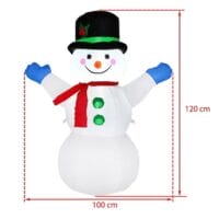 Aufblasbarer Schneemann 120cm beleuchtet