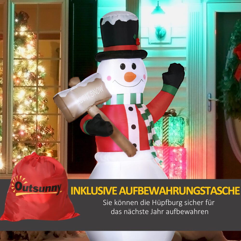 Aufblasbarer Schneemann 180cm mit Schild