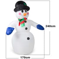 Aufblasbarer Schneemann 240cm beleuchtet XXL