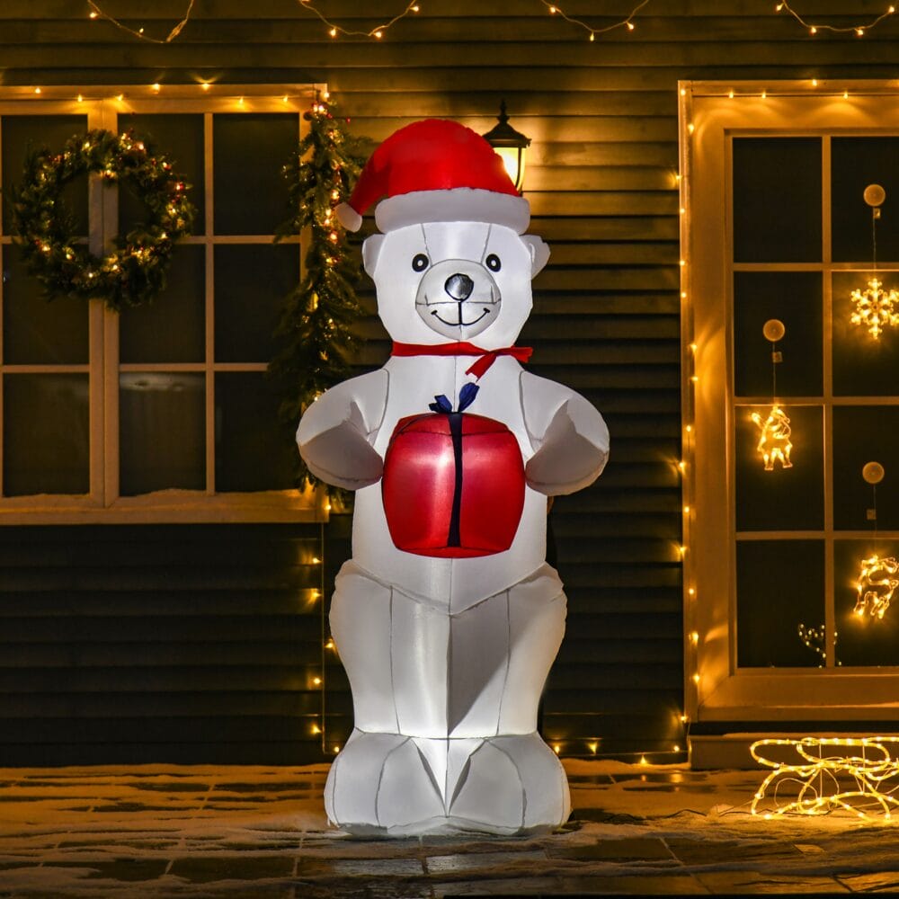 Aufblasbarer Weihnachts-Eisbär 180cm beleuchtet
