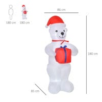 Aufblasbarer Weihnachts-Eisbär 180cm beleuchtet