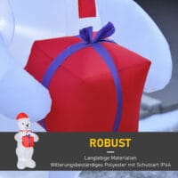 Aufblasbarer Weihnachts-Eisbär 180cm beleuchtet