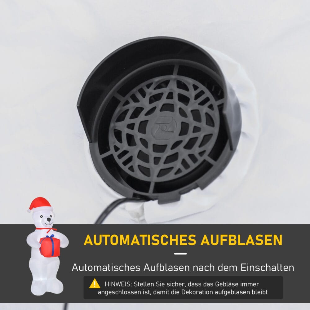 Aufblasbarer Weihnachts-Eisbär 180cm beleuchtet