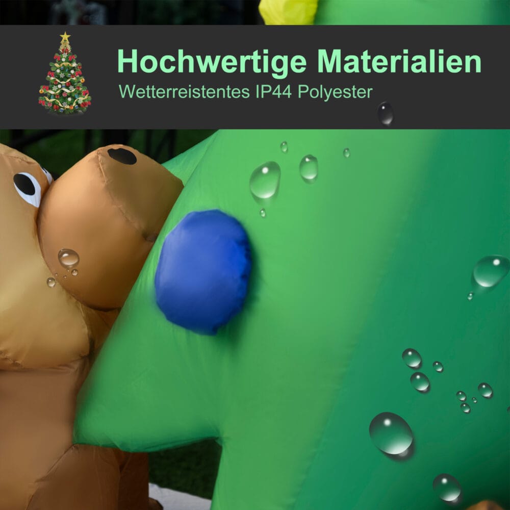 Aufblasbarer Weihnachtsbaum Weihnachtsmann 223cm LED
